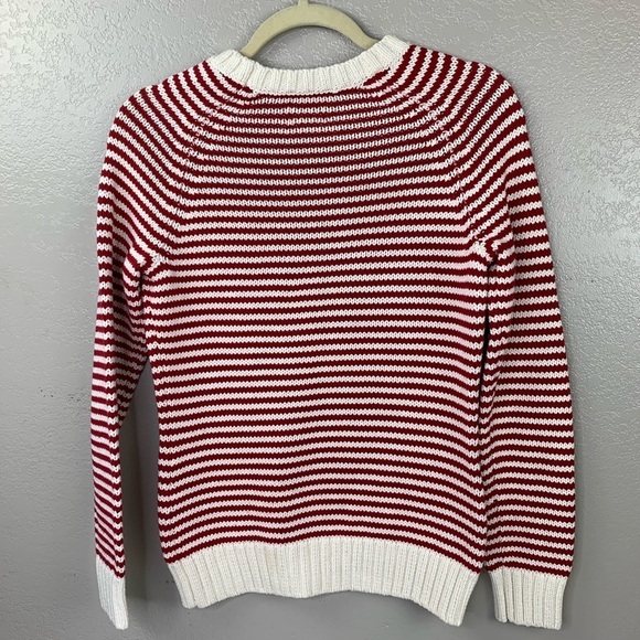 GH Bass & Co Crew Neck Red & White Striped Sweater - Picture 2 of 6